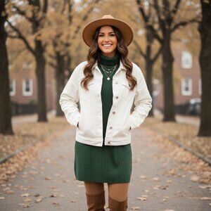 EVERLANE Button-Up Denim Jacket Classic Jean Coat Collared Pockets Essential MED